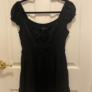 Black Cap Sleeve Dress